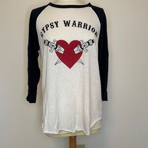 Gypsy Warrior Heart Graphic Raglan Tee - Medium